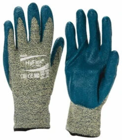 Ansell Size XL (10), ANSI Cut Lvl 4, Abrasion Lvl 3, Nitrile Coated Cut Resistant Gloves Palm & Fingers Coated, Kevlar Lining, Knit Wrist, Blue, Paired 11-501-10 - 03954278