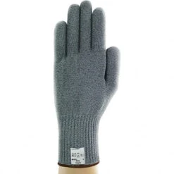 Ansell Size L (9), ANSI Cut Lvl A6, Abrasion Lvl 4, Dyneema Cut Resistant Gloves 11.25" Long, Knit Wrist, Gray, Ambidextrous 74-048GY-9LG - 12895108