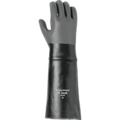 Ansell Thermaprene 19-024 Gloves, Size Medium/8, 18" L, Neoprene, Cotton Inner Lining, 85 Mil - 4 Pack