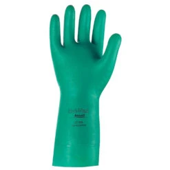 Ansell SAX992 Chemical Resistant Gloves, Nitrile, 15 Mils, 13"L, Green, Size 10, 24 Pack