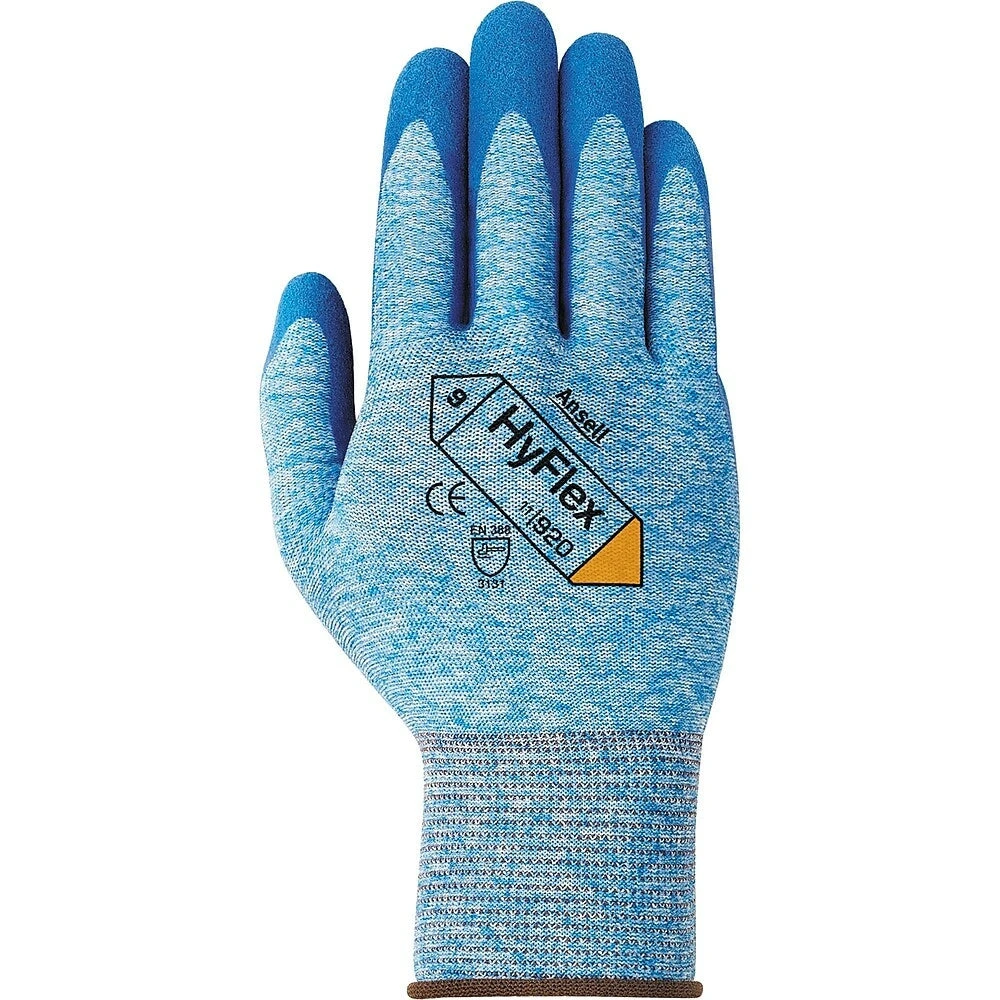 Ansell Hyflex 11-920 Gloves, Large/9, Nitrile Coating, 15 Gauge, Nylon Shell, 24 Pack 1 Ansell Hyflex 11-920 Gloves, Large/9, Nitrile Coating, 15 Gauge, Nylon Shell, 24 Pack