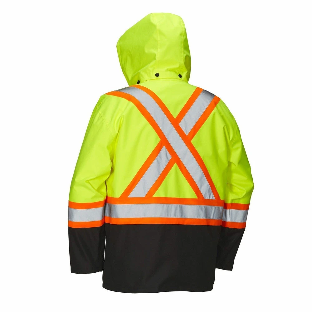 ANSELL Forcefield Rain Jacket With Snap-Off Hood - Lime - Large (023-HVRJLYT) 2 ANSELL Forcefield Rain Jacket With Snap-Off Hood - Lime - Large (023-HVRJLYT) - Image 2
