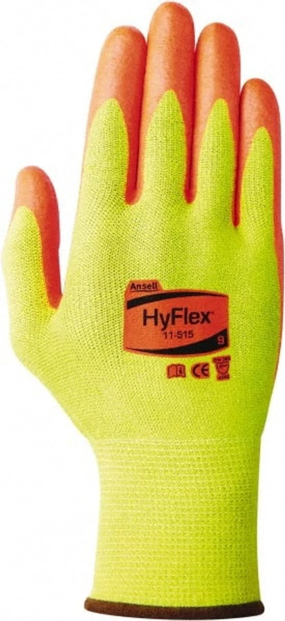 Ansell Size L (9), ANSI Cut Lvl 4, Abrasion Lvl 0, Nitrile Coated Kevlar/Spectra/Stainless Steel Cut Resistant Gloves 12" Long, Palm Coated, Knit Wrist, Yellow/Orange, Paired 11-515-9 - 46842928 1 Ansell Size L (9), ANSI Cut Lvl 4, Abrasion Lvl 0, Nitrile Coated Kevlar/Spectra/Stainless Steel Cut Resistant Gloves 12" Long, Palm Coated, Knit Wrist, Yellow/Orange, Paired 11-515-9 - 46842928