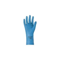Ansell Glove, Latex, Unlined, 17MiL, 1" Emboss, Blue, Size 8, 48 Pack (113680)