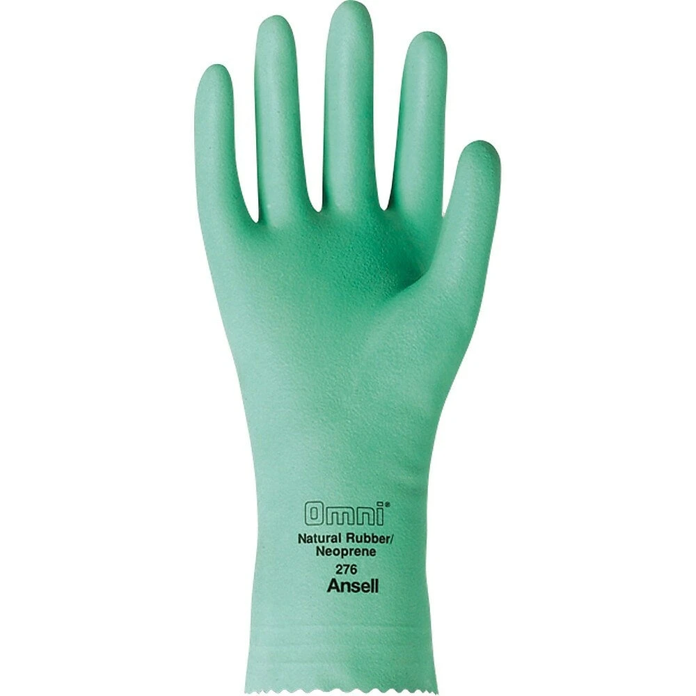 Ansell Omni 276 Gloves, Size Small/7, 12" L, Rubber Latex/Neoprene, Flock-Lined Inner Lining, 20-Mil, 48 Pack 1 Ansell Omni 276 Gloves, Size Small/7, 12" L, Rubber Latex/Neoprene, Flock-Lined Inner Lining, 20-Mil, 48 Pack