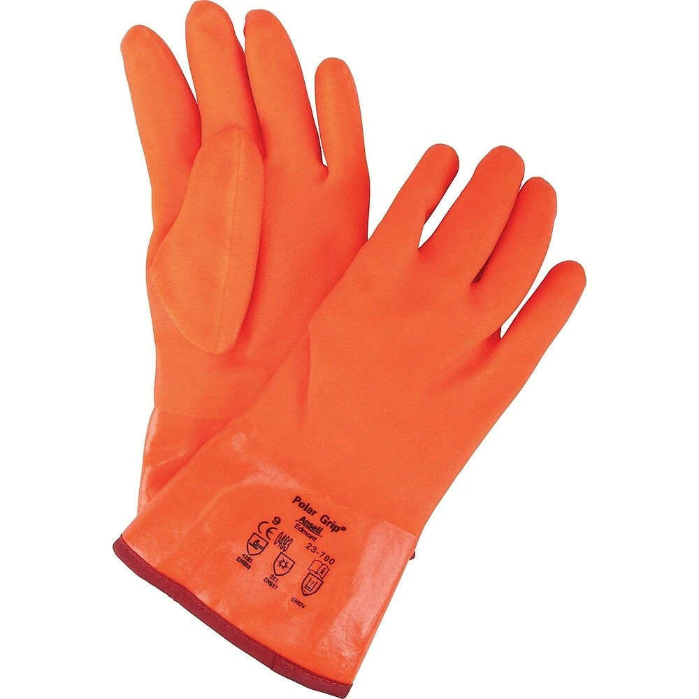 Ansell Polar Grip 23-700 Gloves - Size X-Large/10, 11" L - Pvc, Foam Fleece Inner Lining - Winter Weight - 3 Pack 1 Ansell Polar Grip 23-700 Gloves - Size X-Large/10, 11" L - Pvc, Foam Fleece Inner Lining - Winter Weight - 3 Pack