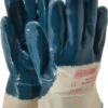 Ansell Nitrile Coated Jersey General Protection Work Gloves For General Purpose, Palm & Fingers Coated, Safety Cuff, Full Fingered, Blue/White, Paired 27-607-8 - 89307094