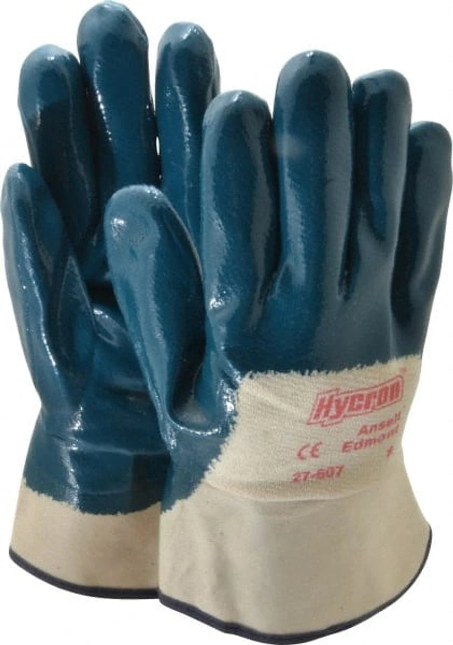 Ansell Nitrile Coated Jersey General Protection Work Gloves For General Purpose, Palm & Fingers Coated, Safety Cuff, Full Fingered, Blue/White, Paired 27-607-8 - 89307094 1 Ansell Nitrile Coated Jersey General Protection Work Gloves For General Purpose, Palm & Fingers Coated, Safety Cuff, Full Fingered, Blue/White, Paired 27-607-8 - 89307094