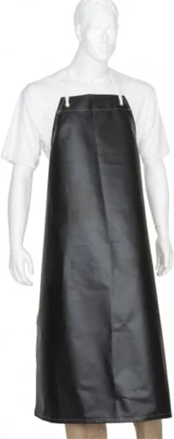 Ansell 35" Wide X 45" Long X 17 Mil Thick Chemical Resistant Bib Apron Nitrile Blend, Black, Resists Chemicals, Oils 56-512 - 89307912