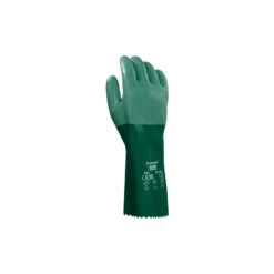 ANSELL 08-354 Scorpio Chemical Resistant Gloves, Green, Neoprene, Interlock Cotton Liner, Size 10
