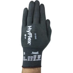 ANSELL 11-541 HyFlex Cut Resistant Gloves, Grey, EN388: 2016, 4, X, 2, 1, D, Nitrile Palm, Kevlar/Nylon/Spandex, Size 9