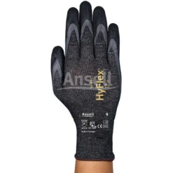 ANSELL 11-931 HyFlex Cut Resistant Gloves, Black/Grey, EN388: 2016, 4, X, 4, 2, B, Nitrile Palm Coated, Dyneema, Size 8