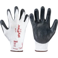 ANSELL 11-735VP HyFlex Intercept Cut Resistant Gloves, Grey/White, EN388: 2016, 4, X, 4, 3, C, PU Palm, Intercept Technology, Vend Pack, Size 8