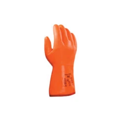 ANSELL 23-700 Polar Grip Cold Resistant Gloves, Orange, Cotton/Nylon Liner, PVC Coating, Size 9