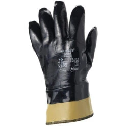 ANSELL 28-359 Nitrasafe Cut Resistant Gloves, Black, EN388: 2016, 4, 3, 2, 1, C, Nitrile Fully Coated, Cotton, Size 8