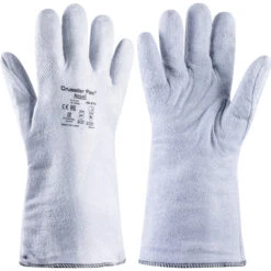 ANSELL 42-474 Crusader Flex, Heat Resistant Gloves, Grey, Cotton/Polyester, Cotton/Polyester Liner, Nitrile Coating, 180°C Max. Compatible Temperature, Size 9