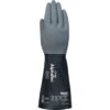 ANSELL 53-001 Alphatec Chemical Resistant Gloves, Black/Grey, Nitrile, Size 9
