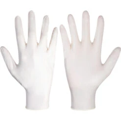 ANSELL TouchNTuff 69-318 Disposable Gloves, Natural, Latex, 5mil Thickness, Powder Free, Size 5.5-6, Pack Of 100