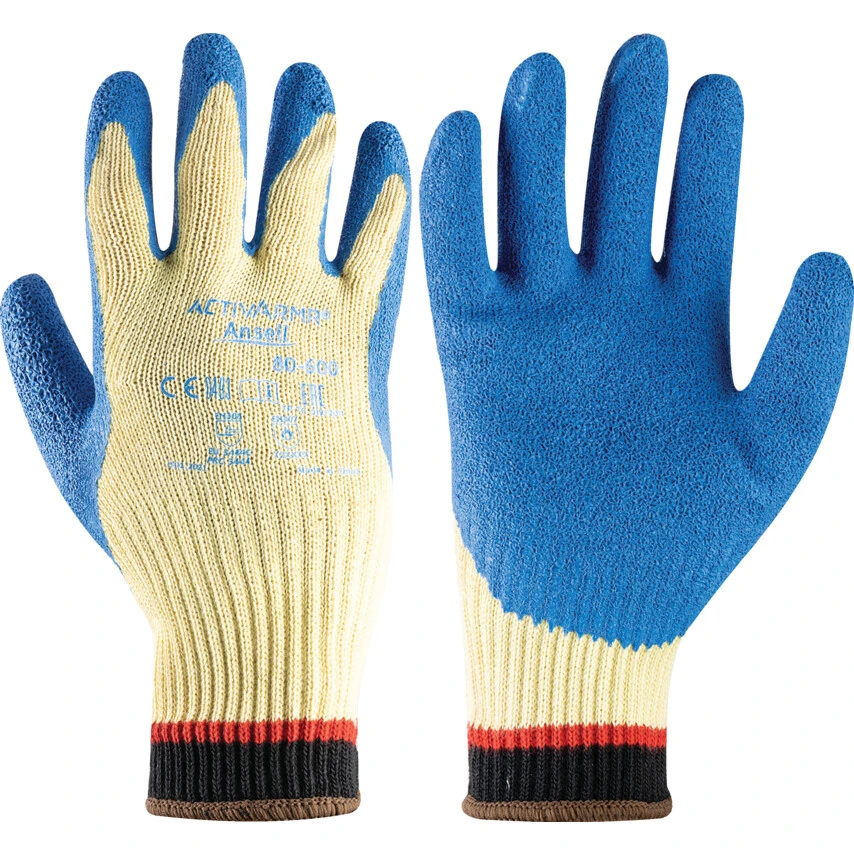 ANSELL 80-600 Powerflex Cut Resistant Gloves, Blue/Yellow, EN388: 2016, 3, 4, 4, 4, C, Latex Palm, Kevlar, Size 9 1 ANSELL 80-600 Powerflex Cut Resistant Gloves, Blue/Yellow, EN388: 2016, 3, 4, 4, 4, C, Latex Palm, Kevlar, Size 9