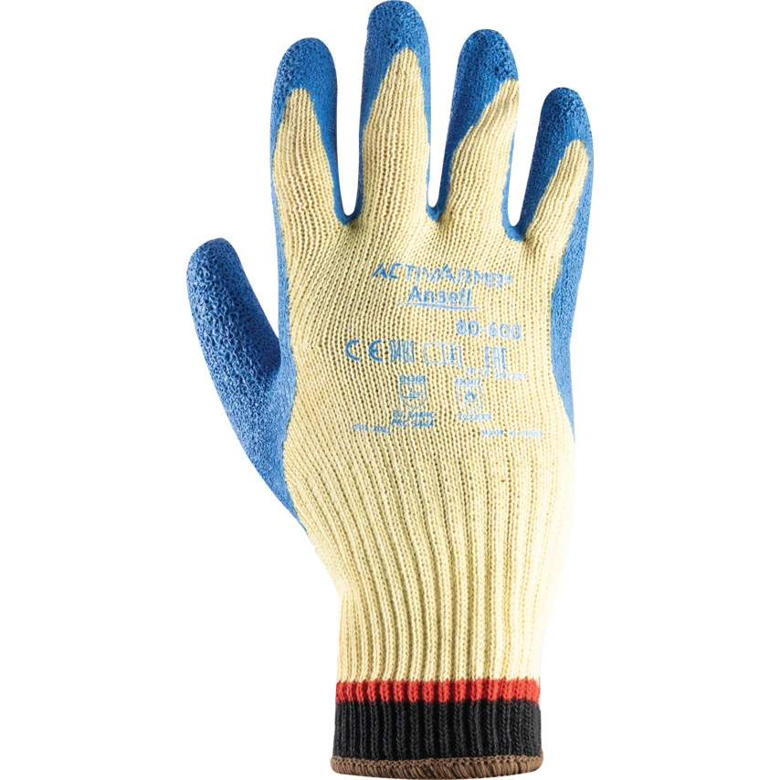 ANSELL 80-600 Powerflex Cut Resistant Gloves, Blue/Yellow, EN388: 2016, 3, 4, 4, 4, C, Latex Palm, Kevlar, Size 9 2 ANSELL 80-600 Powerflex Cut Resistant Gloves, Blue/Yellow, EN388: 2016, 3, 4, 4, 4, C, Latex Palm, Kevlar, Size 9 - Image 2