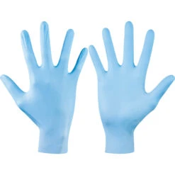 ANSELL VersaTouch 92-200 Disposable Gloves, Blue, Nitrile, 2.8mil Thickness, Powder Free, Size 7, Pack Of 100