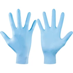 ANSELL VersaTouch 92-200 Disposable Gloves, Blue, Nitrile, 2.8mil Thickness, Powder Free, Size 8, Pack Of 100
