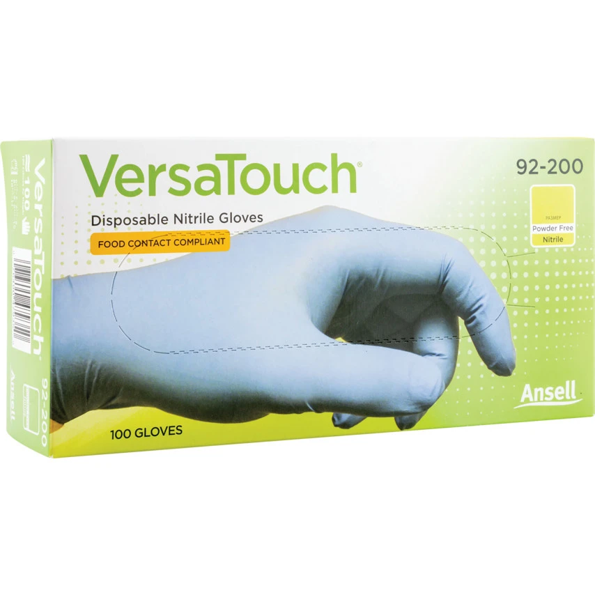 ANSELL VersaTouch 92-200 Disposable Gloves, Blue, Nitrile, 2.8mil Thickness, Powder Free, Size 8, Pack Of 100 4 ANSELL VersaTouch 92-200 Disposable Gloves, Blue, Nitrile, 2.8mil Thickness, Powder Free, Size 8, Pack Of 100 - Image 4