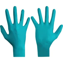 ANSELL TouchNTuff 92-500 Disposable Gloves, Green, Nitrile, 4.7mil Thickness, Powdered, Size 6.5-7, Pack Of 100
