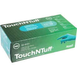 ANSELL TouchNTuff 92-600 Disposable Gloves, Green, Nitrile, 4.7mil Thickness, Powder Free, Size 9, Pack Of 100 -Ansell Shop ans9616663c ans9616669j 5 1