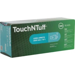 ANSELL TouchNTuff 92-605 Disposable Gloves, Green, Nitrile, 4.7mil Thickness, Powder Free, Size 10, Pack Of 100 -Ansell Shop ans9616673c ans9616679j 5 1