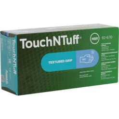 ANSELL TouchNTuff 92-670 Disposable Gloves, Blue, Nitrile, 4.3mil Thickness, Powder Free, Size 7.5-8, Pack Of 100 -Ansell Shop ans9616683c ans9616689j 5 2