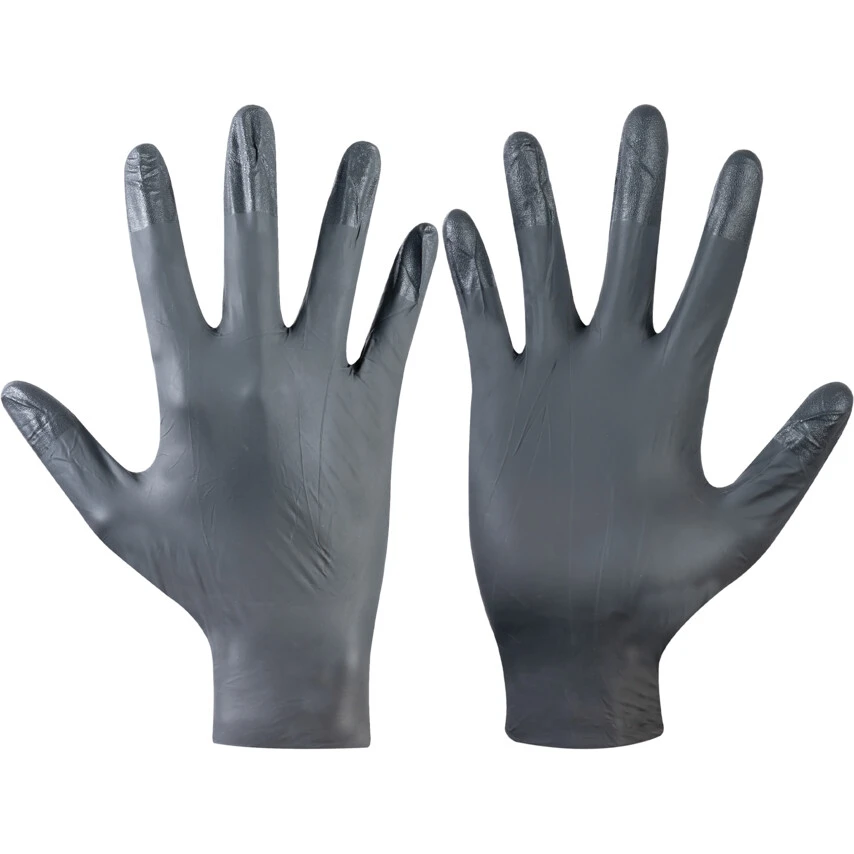 ANSELL TouchNTuff 93-250 Disposable Gloves, Black, Nitrile, 5mil Thickness, Powder Free, Size 9, Pack Of 100 1 ANSELL TouchNTuff 93-250 Disposable Gloves, Black, Nitrile, 5mil Thickness, Powder Free, Size 9, Pack Of 100