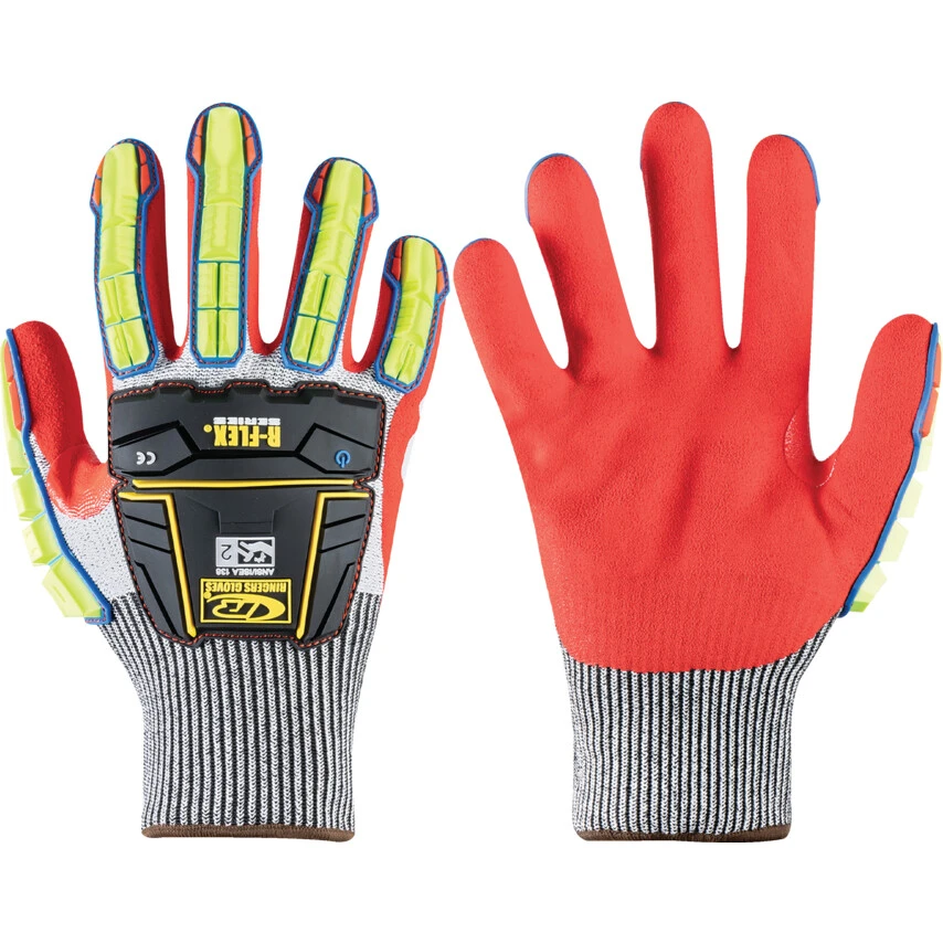 ANSELL R065, Impact Gloves, Grey/Hi-Vis Yellow/Red, HPPE, Nitrile Coating, EN388: 2016, 4, X, 4, 3, D, P, Size 10 1 ANSELL R065, Impact Gloves, Grey/Hi-Vis Yellow/Red, HPPE, Nitrile Coating, EN388: 2016, 4, X, 4, 3, D, P, Size 10