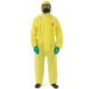 ANSELL 2300 PLUS Microgard Chemical Protective Coveralls, Disposable, Type 3/4/5, Yellow, Polyethylene, Zipper Closure, XL