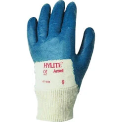 Ansell Hylite 47-400 Gloves, Medium/8, Nitrile Coating, Cotton Shell, 24 Pack